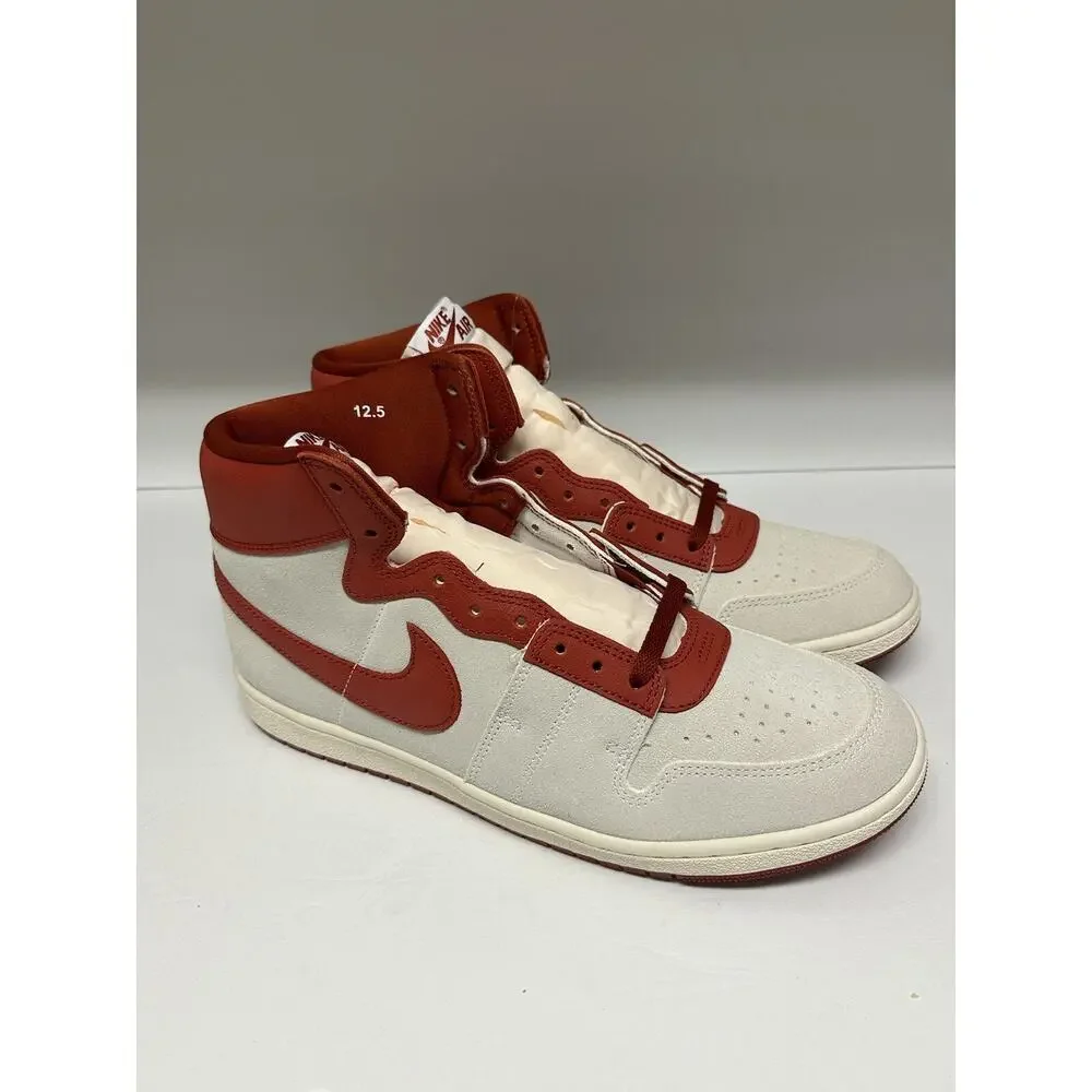 DS Jordan Air Ship PE SP Mid Every Game - Dune Red SZ 12.5 Damaged Box
